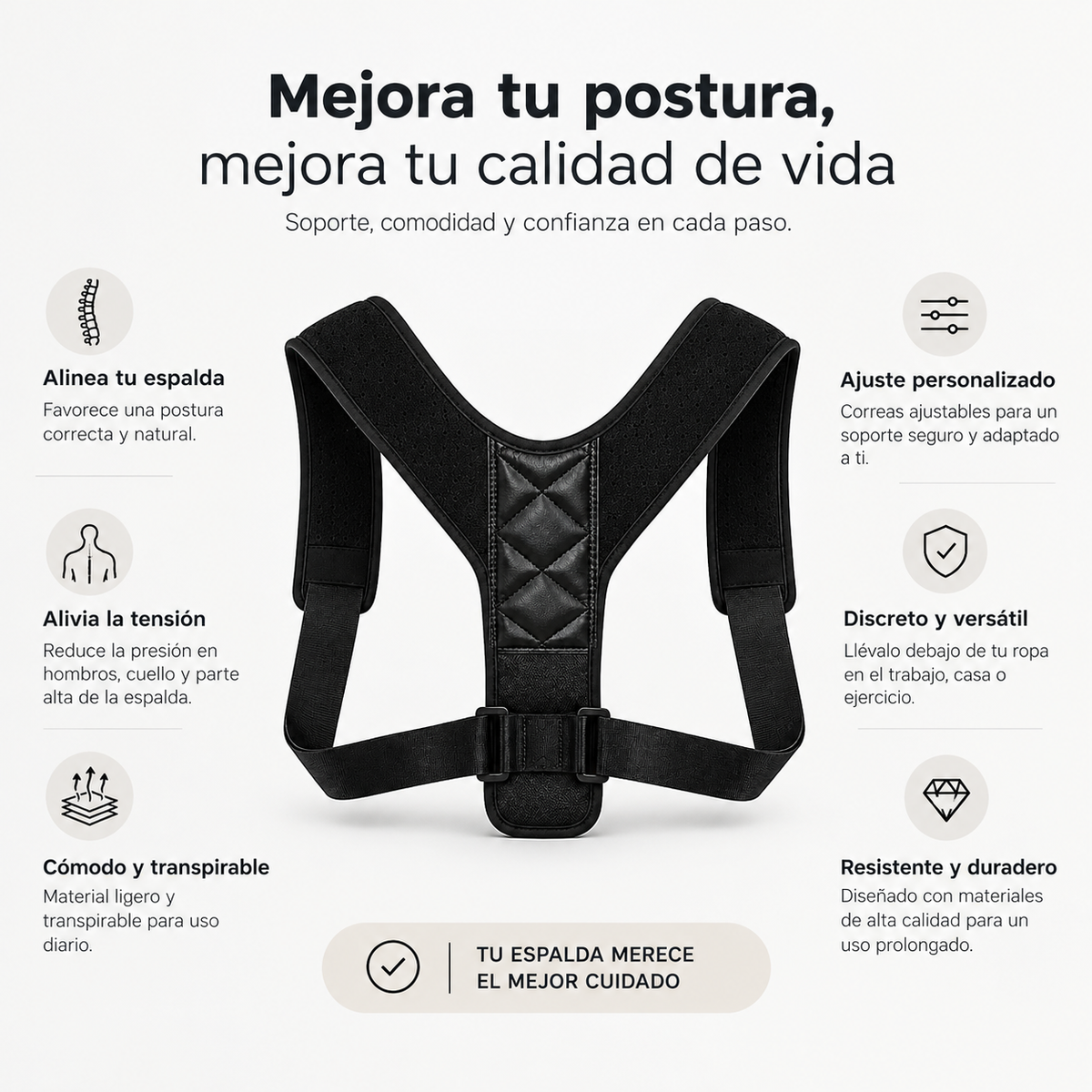 Corrector de Postura Spinelab — Alivia el Dolor de Espalda desde el Primer Uso